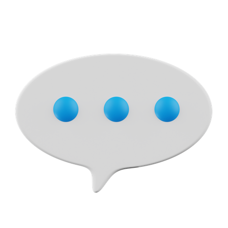 Free White Buble Chat With Blue Combination  3D Icon