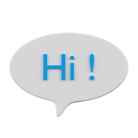 Free White Greeting Chat Bubbles  3D Icon
