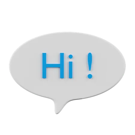 Free White Greeting Chat Bubbles  3D Icon