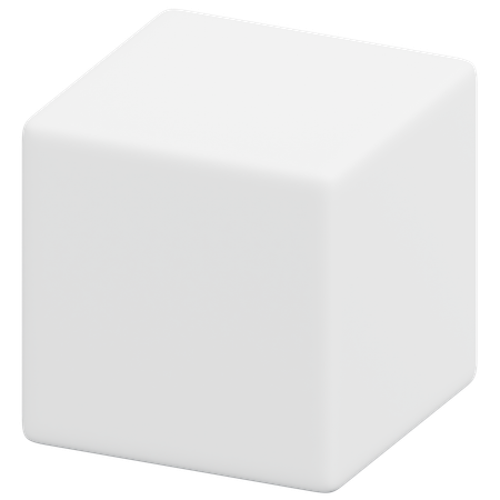 Free White Minimal Cube  3D Icon