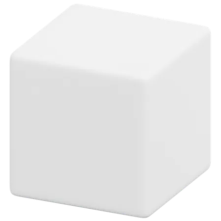 Free White Minimal Cube  3D Icon