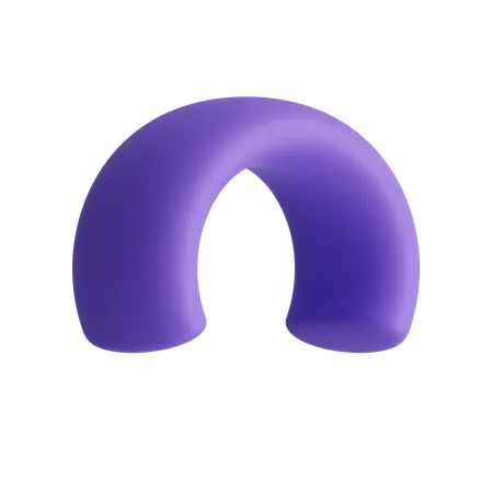 Free Wide Half Ring  3D Icon