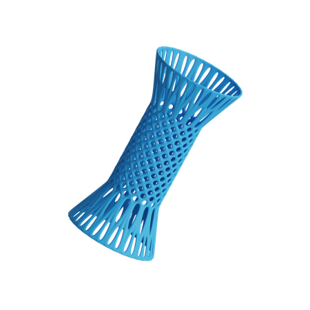 Free Wide wireframe cylinder  3D Icon