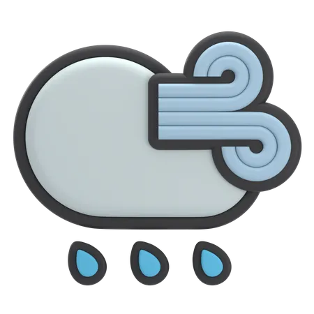 Free Windy Rain  3D Icon