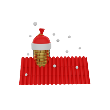 Free Winter House Chimney  3D Icon