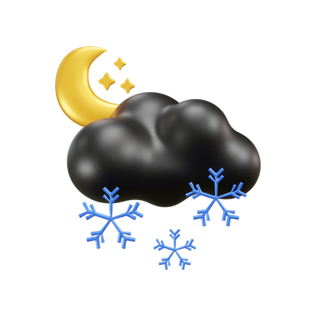Free Winter Night Weather  3D Icon