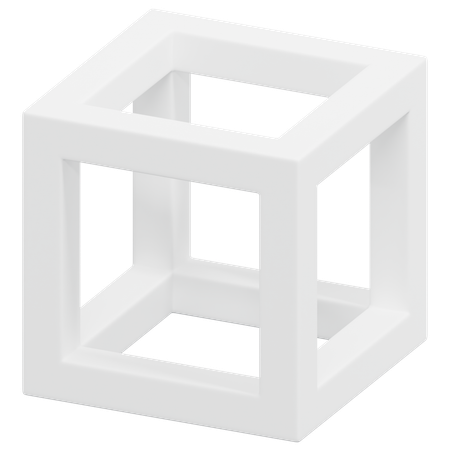 Free Wireframe Cube  3D Icon