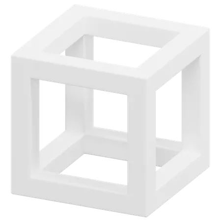 Free Wireframe Cube  3D Icon