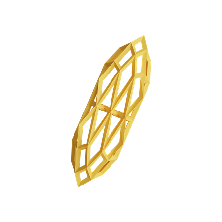 Free Wireframe elongated gem  3D Icon