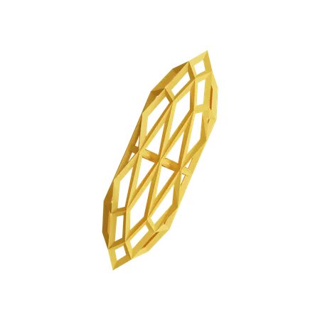 Free Wireframe elongated gem  3D Icon