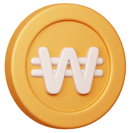 Free Won sud-coréen KRW  3D Icon