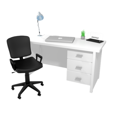 Free Working Desk 3D Illustration