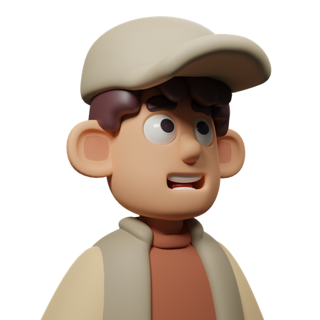 Free 걱정스러운 표정의 캐릭터  3D Icon