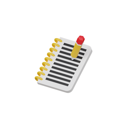 Free Writing with notebook  3D Icon