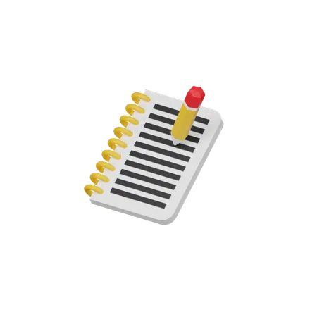 Free Writing with notebook  3D Icon