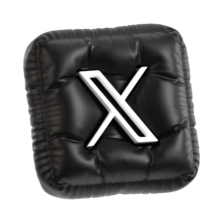 Free 3 D Inflated X Logo 3D Icon