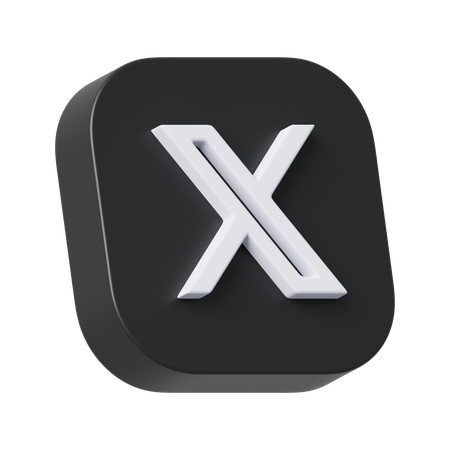 Free X Twitter  3D Icon