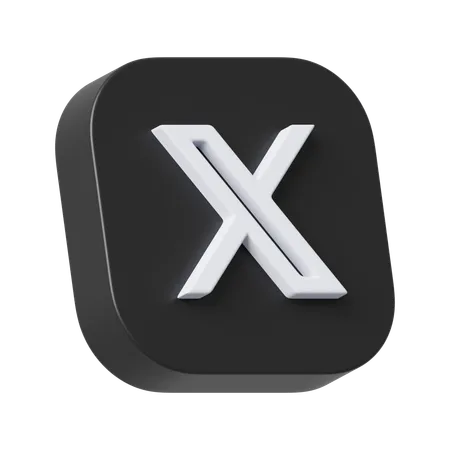 Free X Twitter  3D Icon