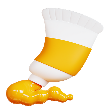 Free Yellow Paint Tube  3D Icon