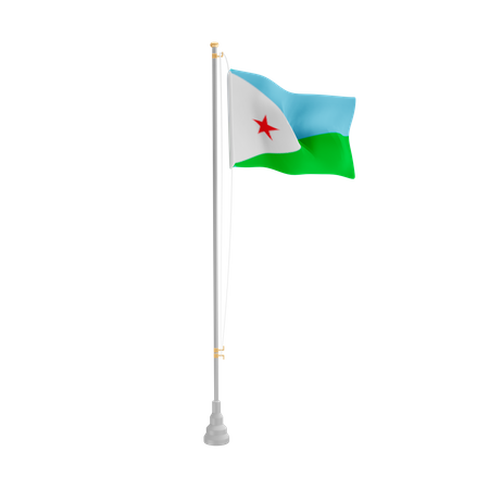 Free Yibuti  3D Flag