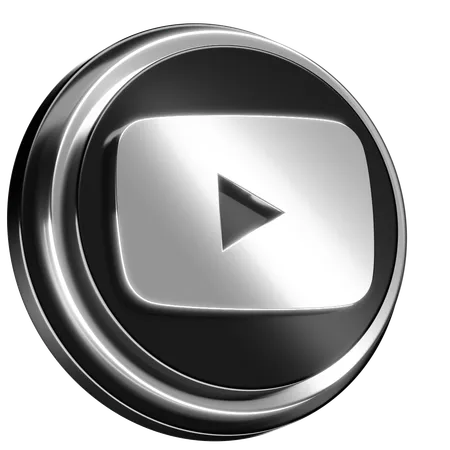 Free Youtube Logo Designed In Silver And Black With A 3 D Look 3D Icon