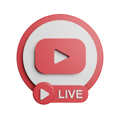 Free Transmissão ao vivo no youtube  3D Logo
