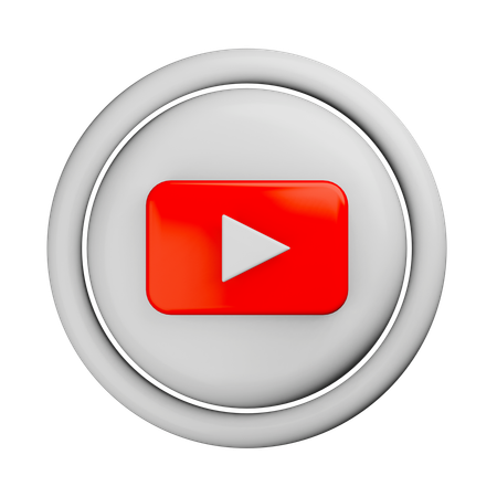 Free Youtube White Logo  3D Icon