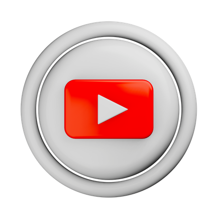 Free Youtube White Logo 3D Icon
