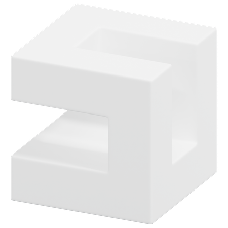Free Zigzag Hollow Cube  3D Icon