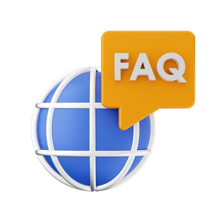 Globe Faq 3D Icon