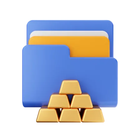 Gold Bar File 3D Icon