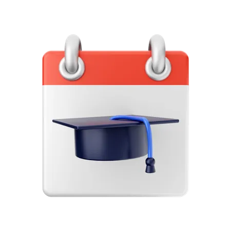 Graduation Hat Calendar 3D Icon