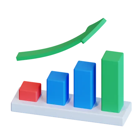 Growth Graph Up Arrow 3D Icon