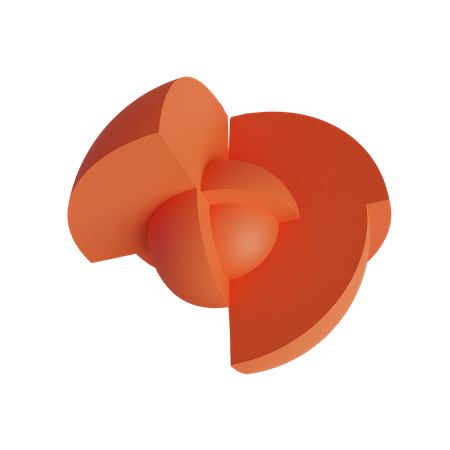 Half round burger 3D Illustration