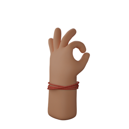 Hand showing ok sign 3D Illustration
