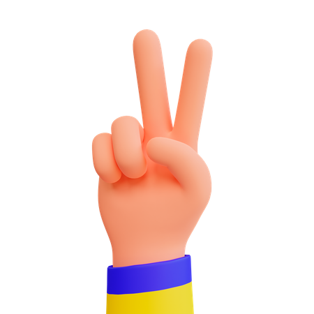 Hand symbol of peace 3D Icon
