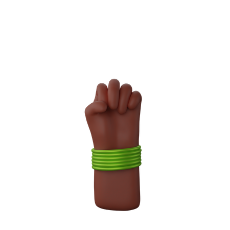 Hand with bangles showing Solidarity Fist Sign 3D Illustration