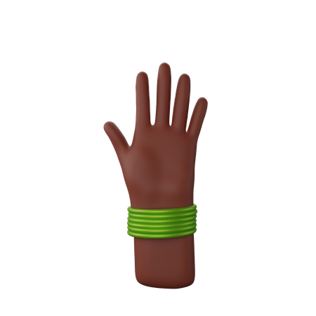 Hand with bangles showing Stop gesture 3D Illustration