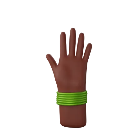 Hand with bangles showing Stop gesture 3D Illustration