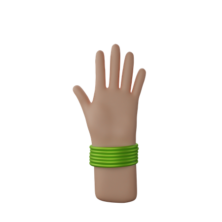 Hand with bangles showing Stop gesture 3D Illustration