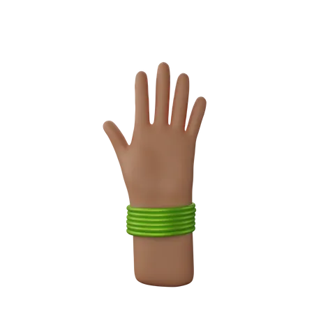 Hand with bangles showing Stop sign 3D Illustration