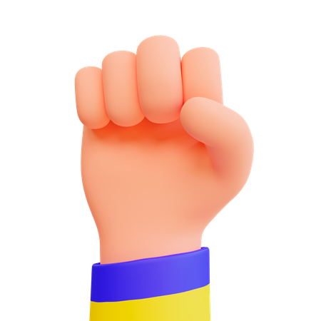 Hands clenched suport ukraine 3D Illustration