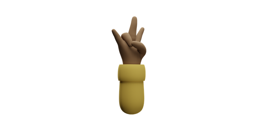 Hip hop hand gesture 3D Illustration