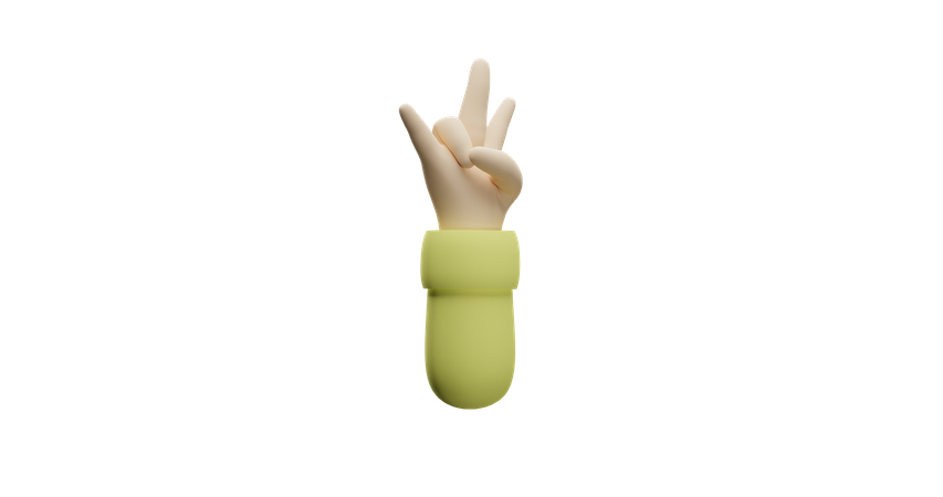 Hip hop hand gesture 3D Illustration