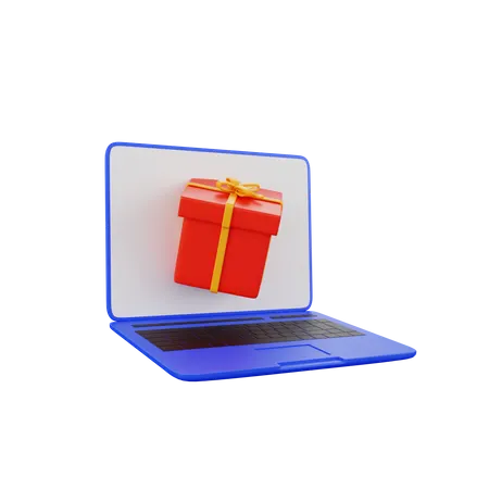 Laptop Gift 3D Illustration