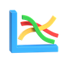 3d line chart logo