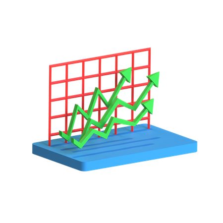 Line Chart Growth 3D Icon