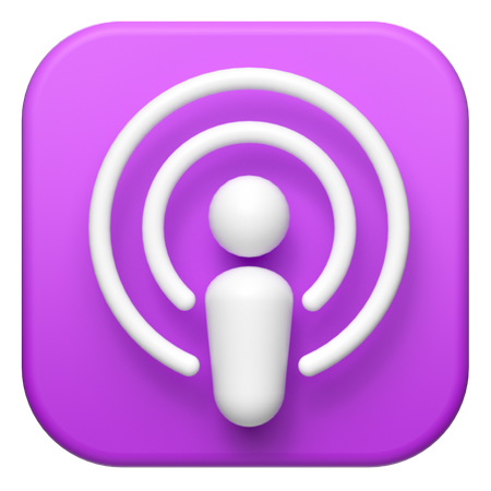 Macos Podcasts Logo 3D Illustration