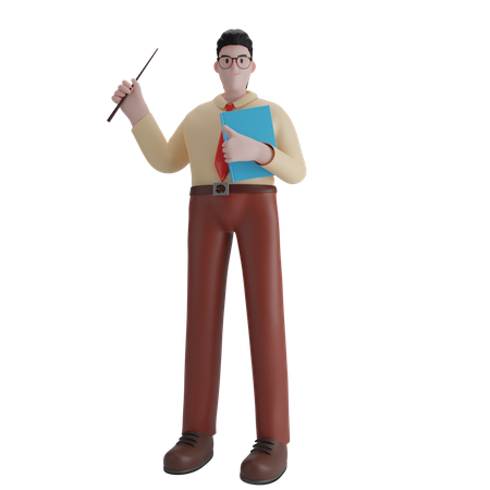Male Professor 3D Illustration