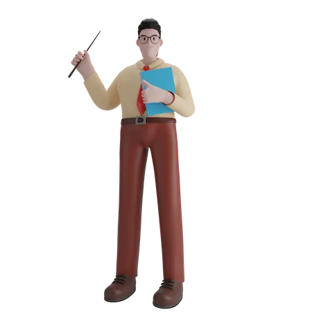 Male Professor 3D Illustration